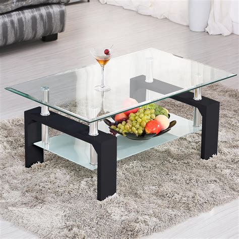 Cheapest Prices Black Glass Coffee Table Sets